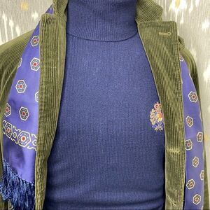 Vintage Polo Ralph Lauren Navy Cashmere Bullion Crest L/S Turtleneck Sweater